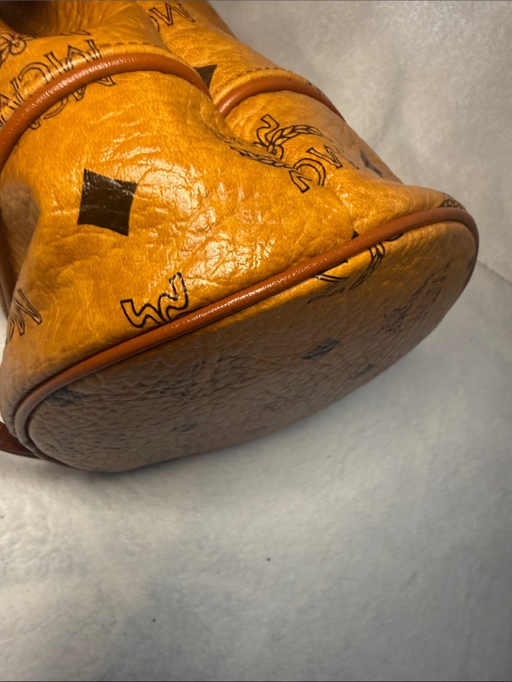 MCM Cognac Visetos Mini Monogram Bucket Crossbody - Picture 11 of 12